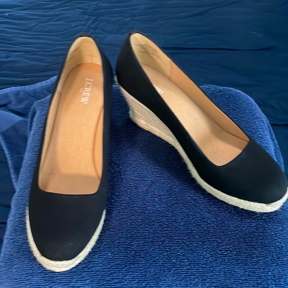 J.Crew size 10 wedges, black